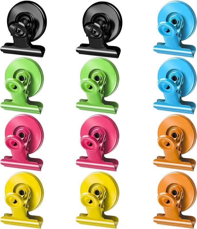 12PCS Grampos magnéticos pesados para quadros listados Fixações de papel de exibição no ensino
