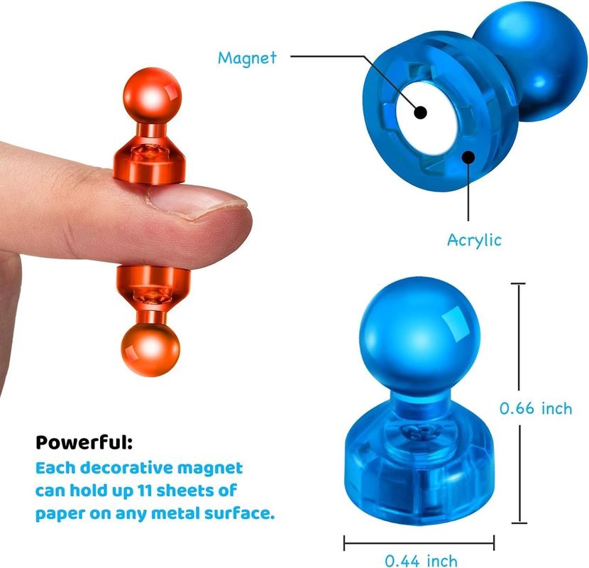 60PCS Coloridas Forte Magnético Thumbtacks Magnets Whiteboard para ensino em sala de aula