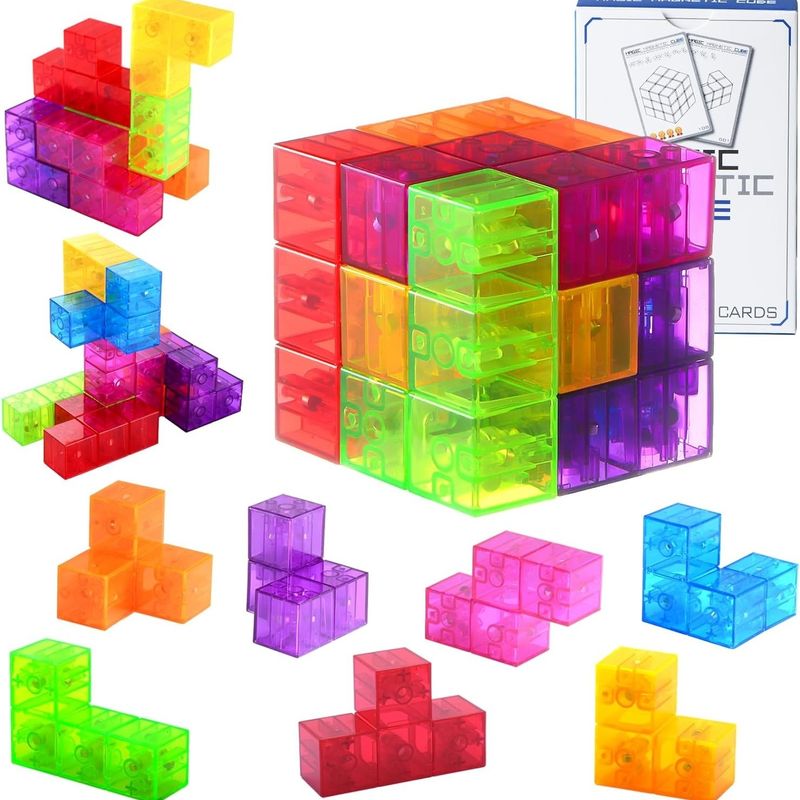 Cubo de Rubik Magnético 3D Cubo de Puzzle Magnético Conjunto de 7 Formas Múltiplos Para Crianças