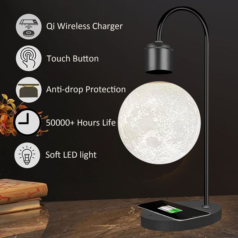 Lâmpada lunar levitante magnética zero gravidade brinquedos de mesa flutuantes para decoração presentes