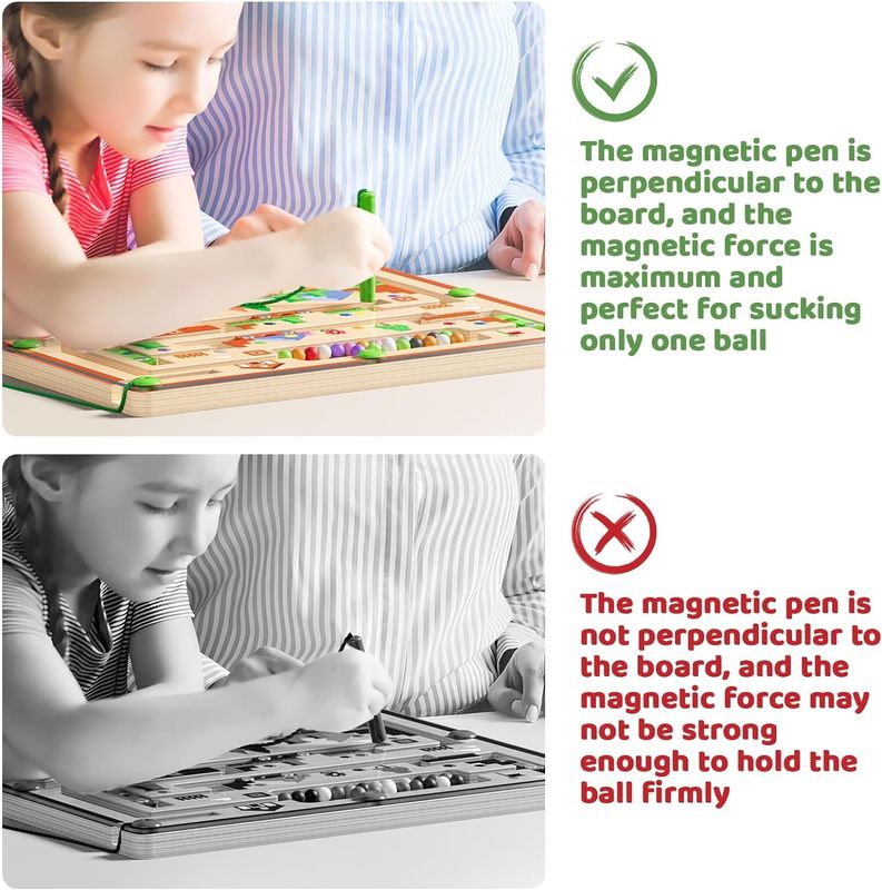Quadro de Puzzle de Madeira Magnético Forte Cor E Número Brinquedos de Labirinto Montessori Para Pequeninos