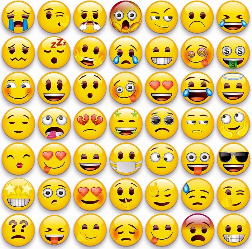 54Pcs Emoji lindos ímãs decorativos para frigorífico ímãs de quadro branco