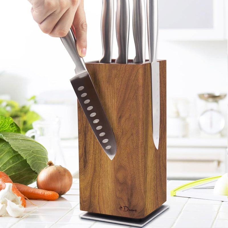Armazenamento de porta de faca magnética de capacidade extra grande girável para balcão de cozinha