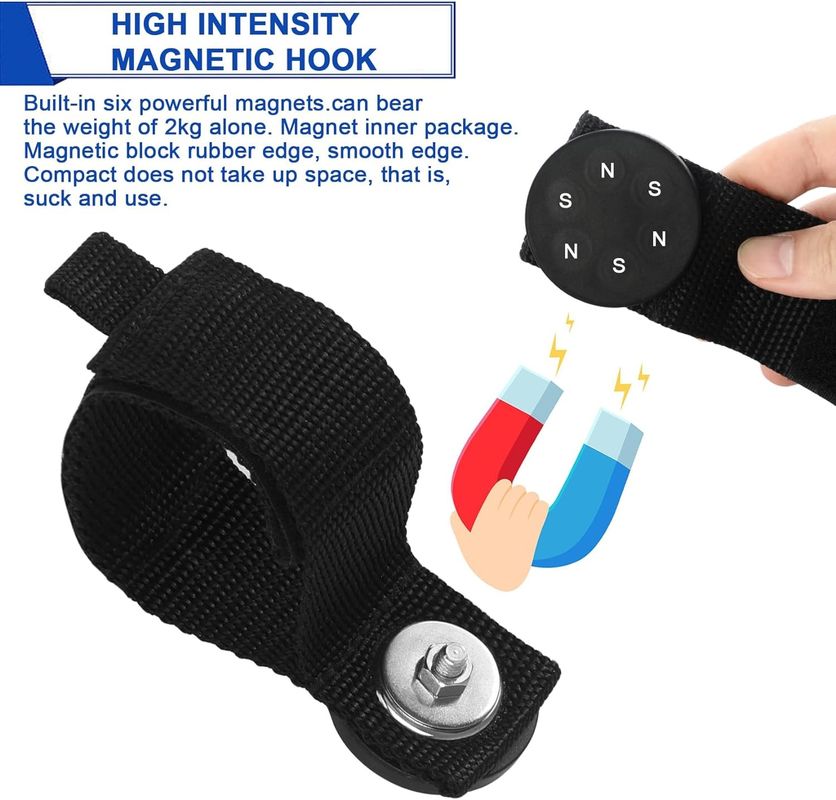 Faixa de pendurar magnética ergonômica com suporte de cabo de extensão para mangueiras de cabos