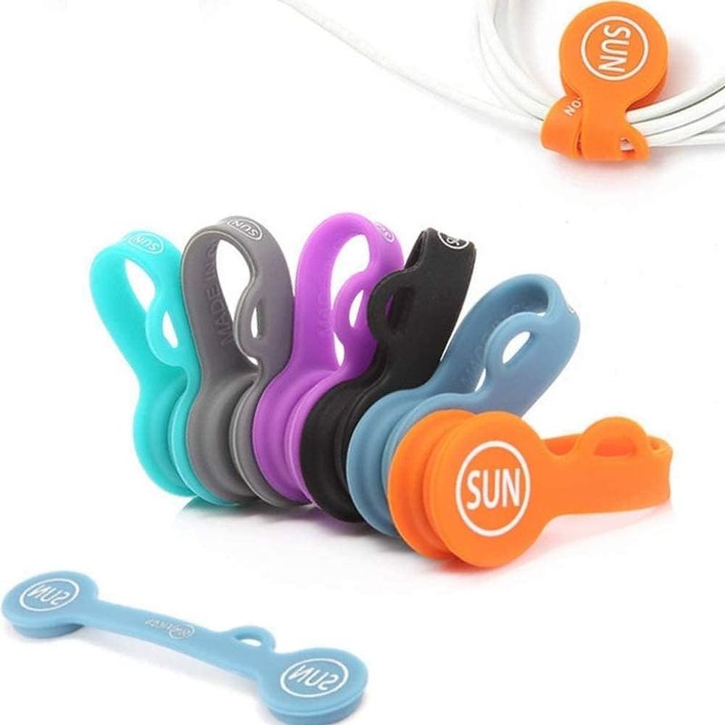 6PCS organizador de cordão magnético colorido porta-cabeça de fones de ouvido para escola de escritório em casa