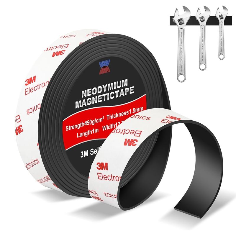 Banda magnética de neodímio flexível com suporte adesivo 3M forte para bricolage