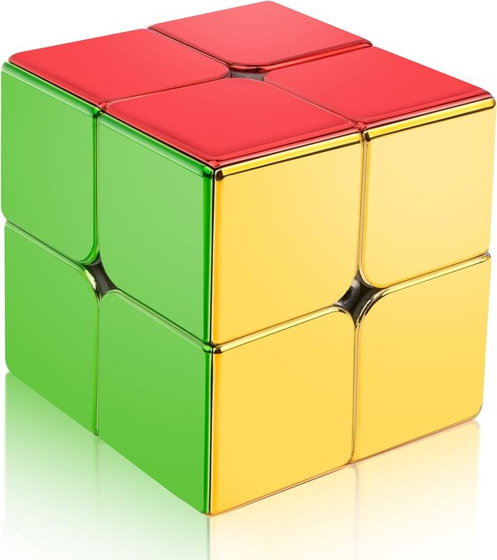 ABS Plástico Mini Magnético Rubik's Cube Espelho Refletor 2x2 Velocidade Cubo Magnético