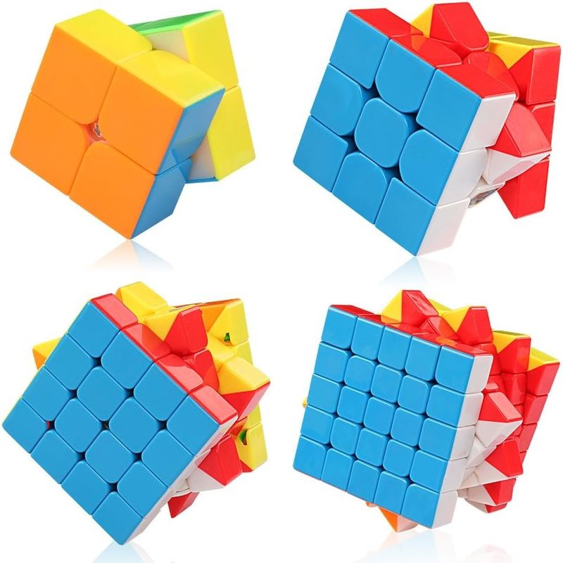 Conjunto de Cubo de Rubik Magnético Multicolor com 2x2 3x3 4x4 5x5 Série Para Coleção de Presente