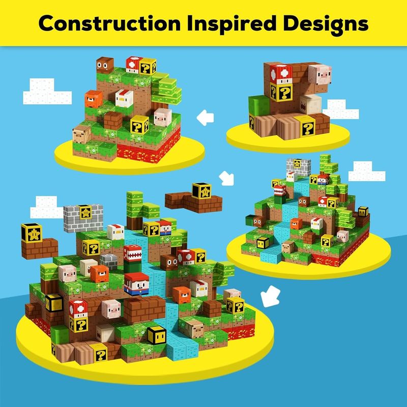Blocos de construção magnéticos multicolor Blocos magnéticos mágicos STEM Jogo de construção
