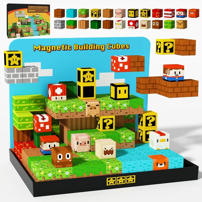 Blocos de construção magnéticos multicolor Blocos magnéticos mágicos STEM Jogo de construção