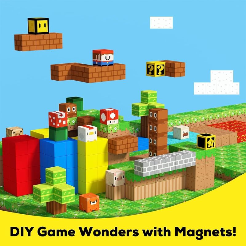 Blocos de construção magnéticos multicolor Blocos magnéticos mágicos STEM Jogo de construção