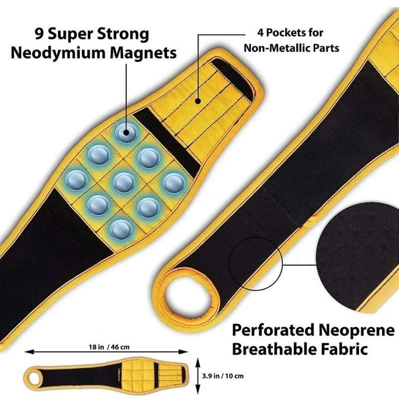 Pulseira magnética com saco de ferramentas portátil para armazenagem de ferramentas