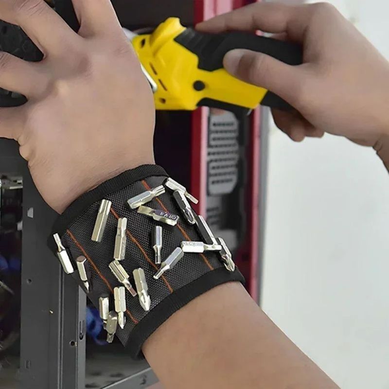 Pulseira magnética com saco de ferramentas portátil para armazenagem de ferramentas