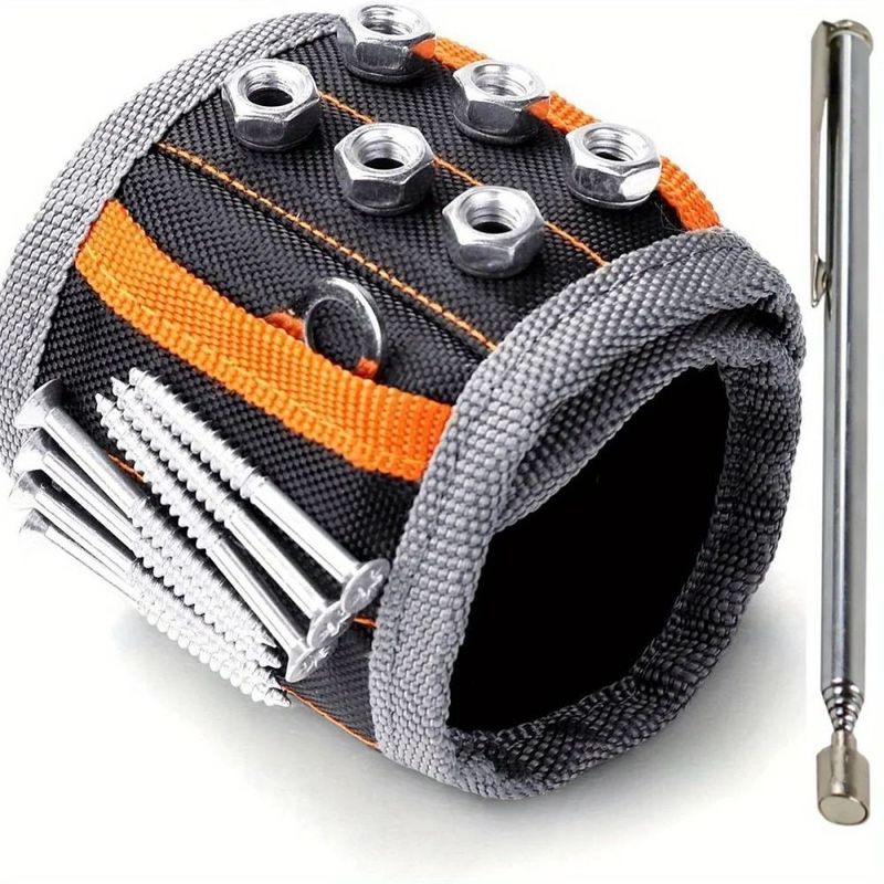 Pulseira magnética com pulseira de pulso Magnetos fortes seguram unhas Perfurar Bit Nozes Armazenamento