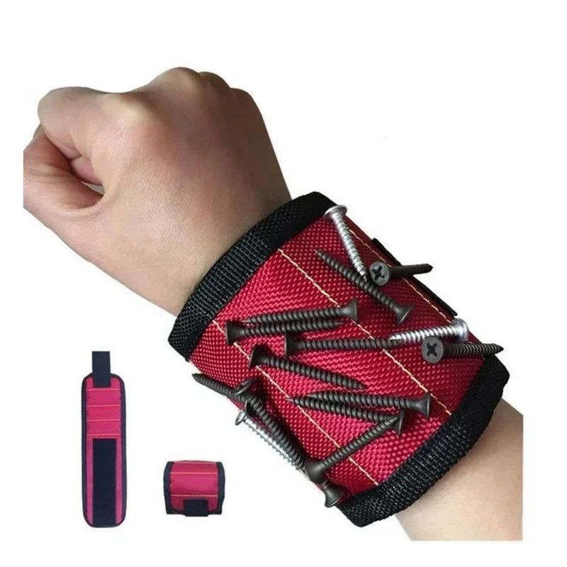 Pulseira Magnética Magnetos Fortes Pulseira Segura Unhas Furação Bit parafuso Porta Ferramentas Armazenamento Pulso