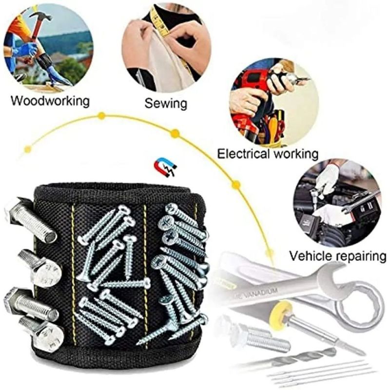 Saco de ferramentas multifuncional tecido de nylon pulseira magnética porta ferramentas Saco de ferramentas Eletrônico Armazenamento
