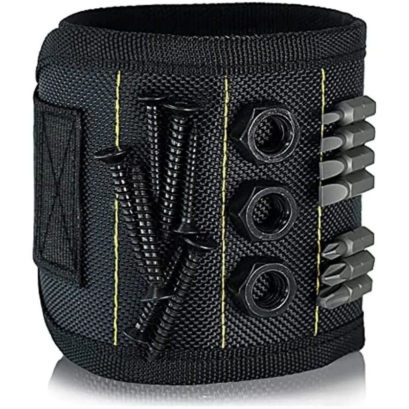 Eletrônico Cinturão de pulso ajustável Pulseira magnética forte Saco de ferramentas portátil com parafusos personalizados Pacote Tamanho 5.00cm * 4.00cm * 3.00cm
