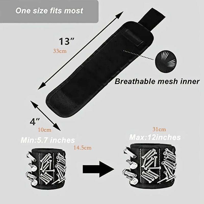 Magnetos fortes Pulseira para segurar parafusos Unhos de perfuração Bits Pulso porta ferramentas Cintos