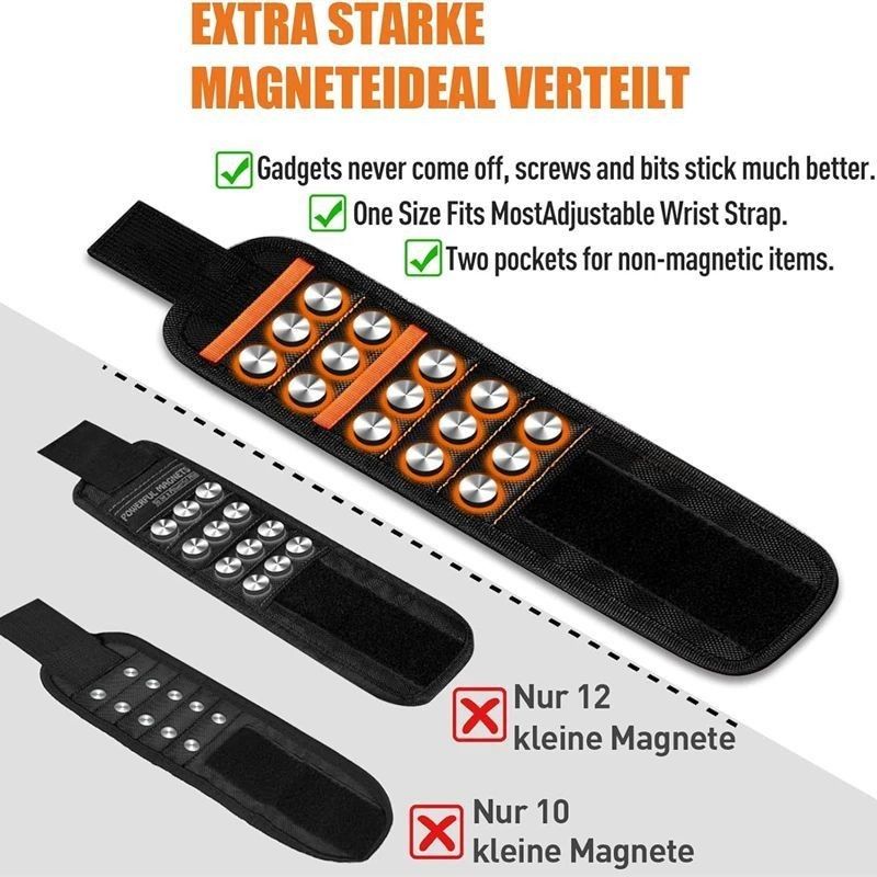 Pulseira magnética Cintos de ferramentas Magnetos fortes para segurar parafusos Unhas Bits de perfuração DIY
