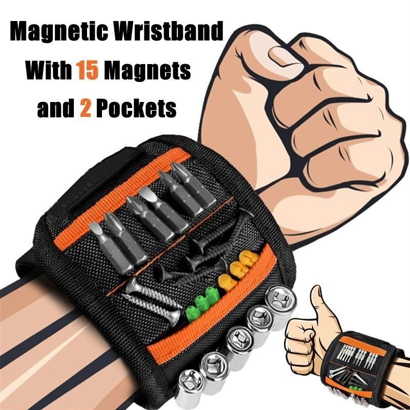 Pulseira magnética Cintos de ferramentas Magnetos fortes para segurar parafusos Unhas Bits de perfuração DIY