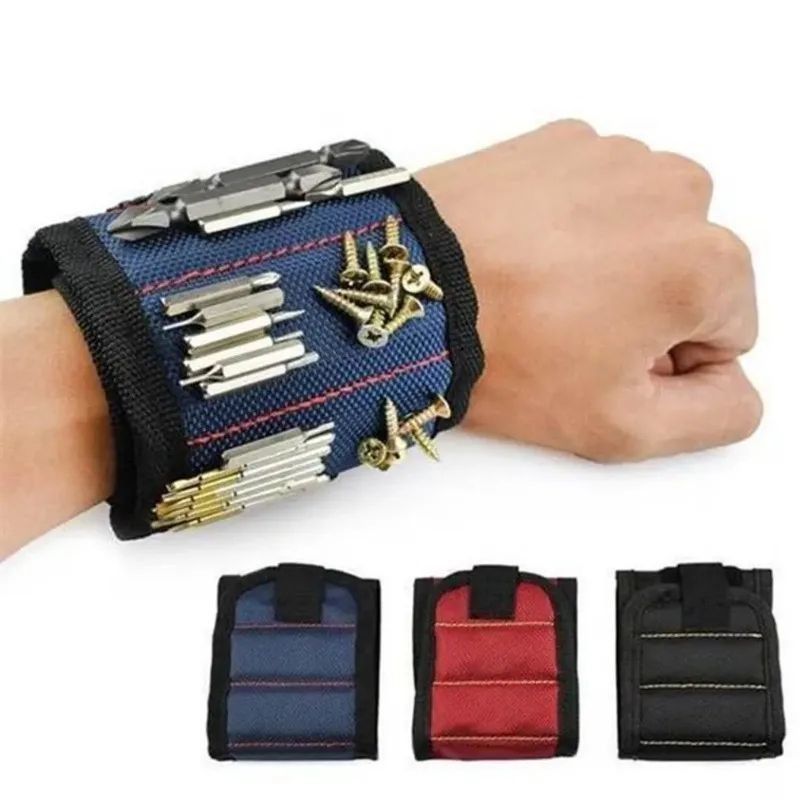 Pulseira magnética Saco de ferramentas portátil Magnetista Pulso de ferramentas Cinturão de ferramentas parafusos pregos brocas bracelete