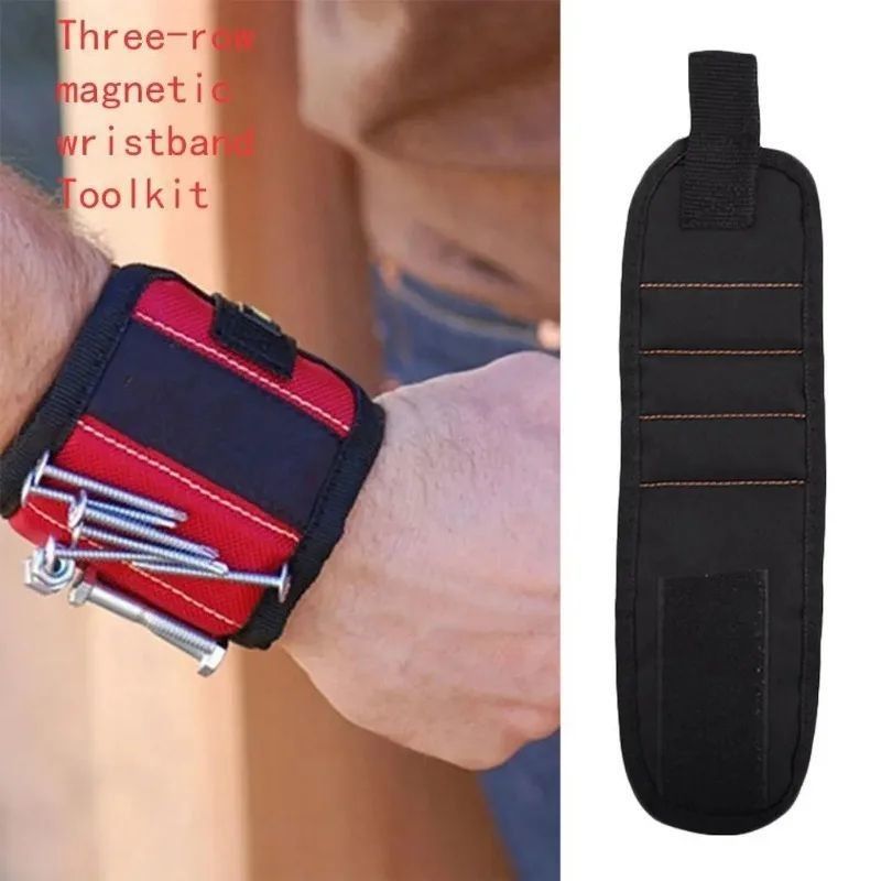 Pulseira magnética Saco de ferramentas portátil Magnetista Pulso de ferramentas Cinturão de ferramentas parafusos pregos brocas bracelete