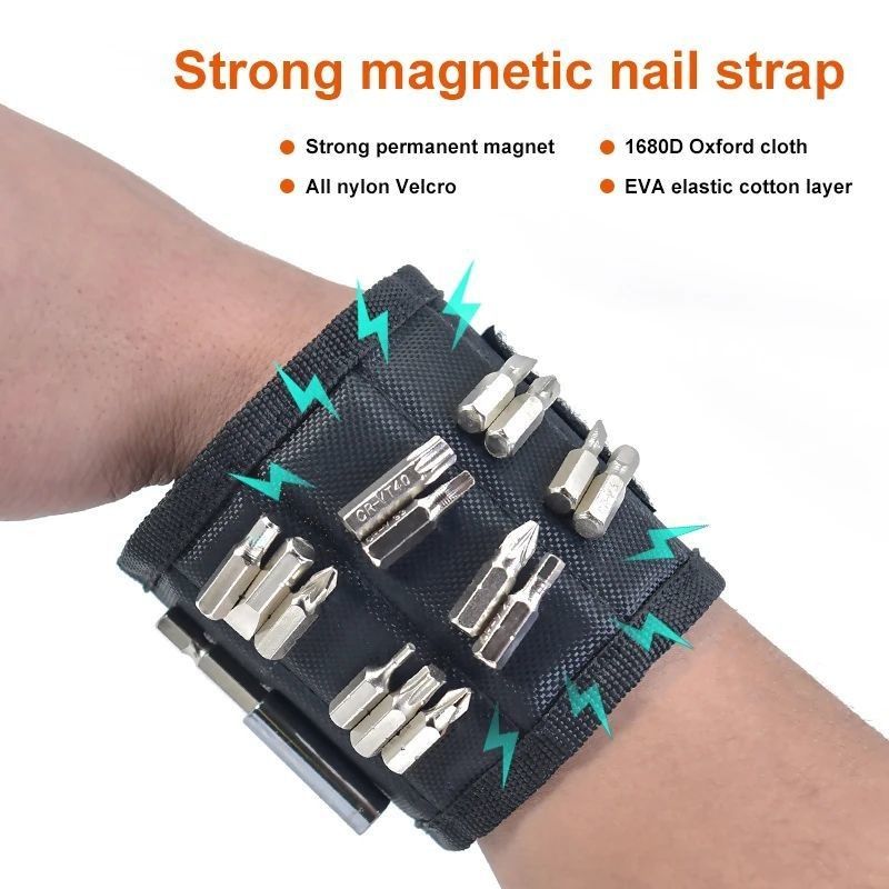 Saco de ferramentas portátil e pulseira magnética personalizada com ímãs fortes para eletricistas
