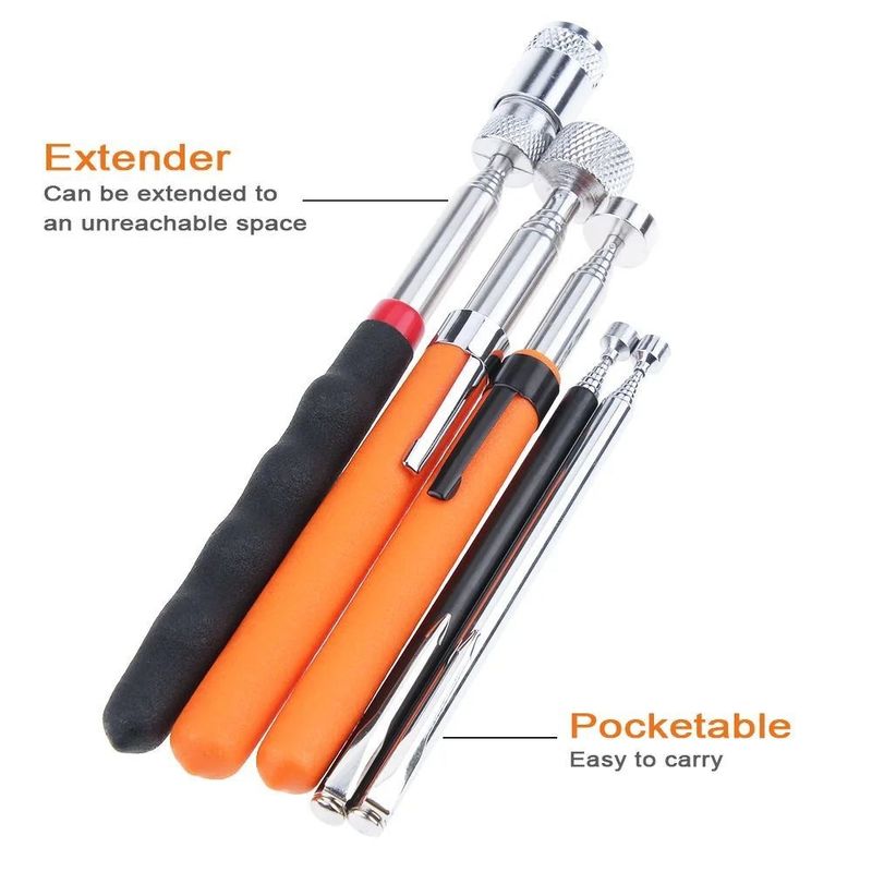 Caneta Telescópica Magnética com Ferramenta de Recuperação Magnética Portátil Leve Extensivel Caneta de Longo Alcance Ferramenta para Recuperação de Ferramentas
