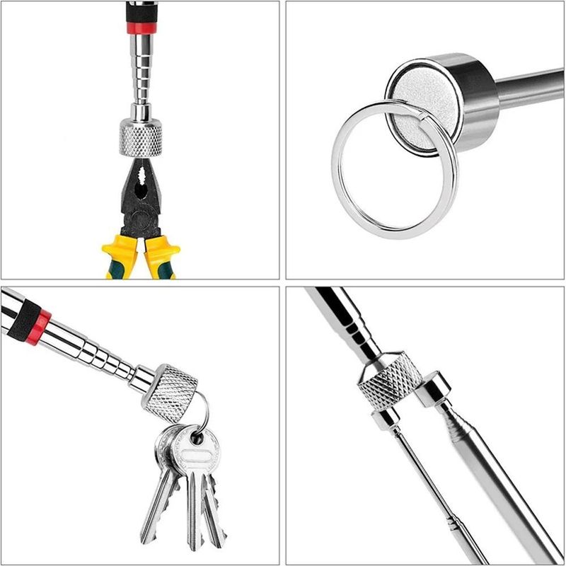 Telescópica caneta magnética com luz mini magnético portátil ferramenta de recolha de extensão pickup Rod Stick para recolher