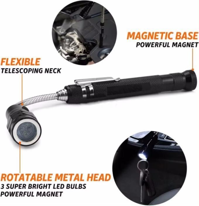 Conjunto de ferramentas de captação magnética de telescópios multicolor com espelho de inspeção ajustável giratório