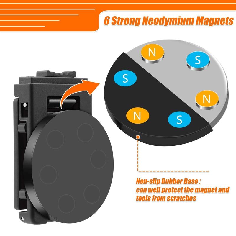 Grampos de cintura magnética, grampos de cintura de ferramentas de carga pesada Grampos de cintura de ferramentas magnéticas antiderrapante Grampos de cintura magnética Organizador de cintura para chave de fenda de martelo