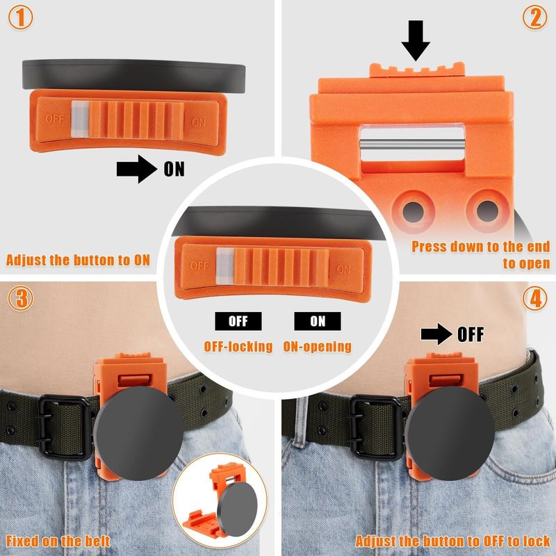 Grampos de cintura magnética, grampos de cintura de ferramentas de carga pesada Grampos de cintura de ferramentas magnéticas antiderrapante Grampos de cintura magnética Organizador de cintura para chave de fenda de martelo