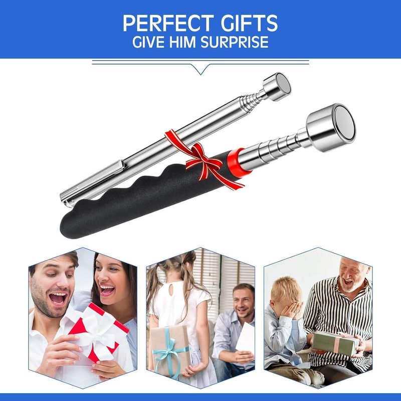 Ferramenta de captação com luz LED Rod Magnético Rod Magnético Metal Peças Ferramenta Magnética Telescópica Pickup