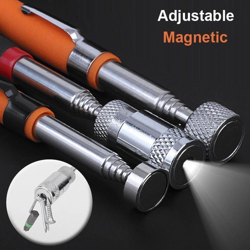 Caneta Telescópica Magnética com Magnético de Luz Recuperação Ferramenta Extensível Pickup Rod Stick para Recuperação